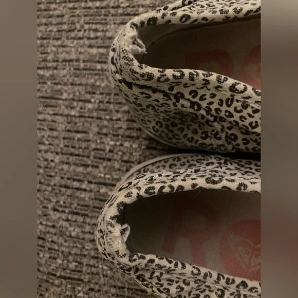 Roxy Black and White Leopard Print Sneakers - Picture 3 of 5